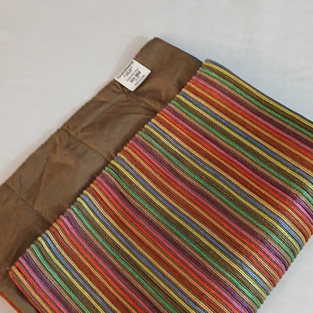 Crate&Barrel Multicolor Striped Table Runner
